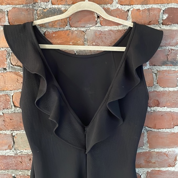 Black cocktail dress with ruffle straps - Picture 2 of 3